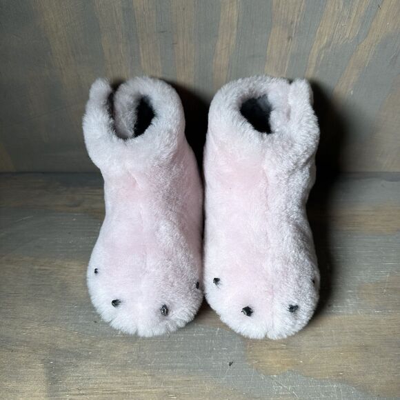 SOREL Toddler Girl Childs Size 7 Bear Paw Slippers Shoes Shearling Light Pink - Picture 3 of 9
